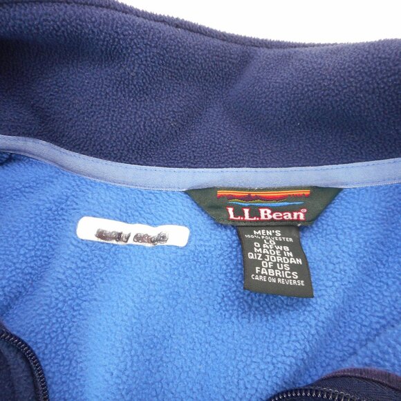 LL Bean Men’s Large Polartec Fleece Vest Full Zip Pockets Navy Blue - Picture 8 of 14